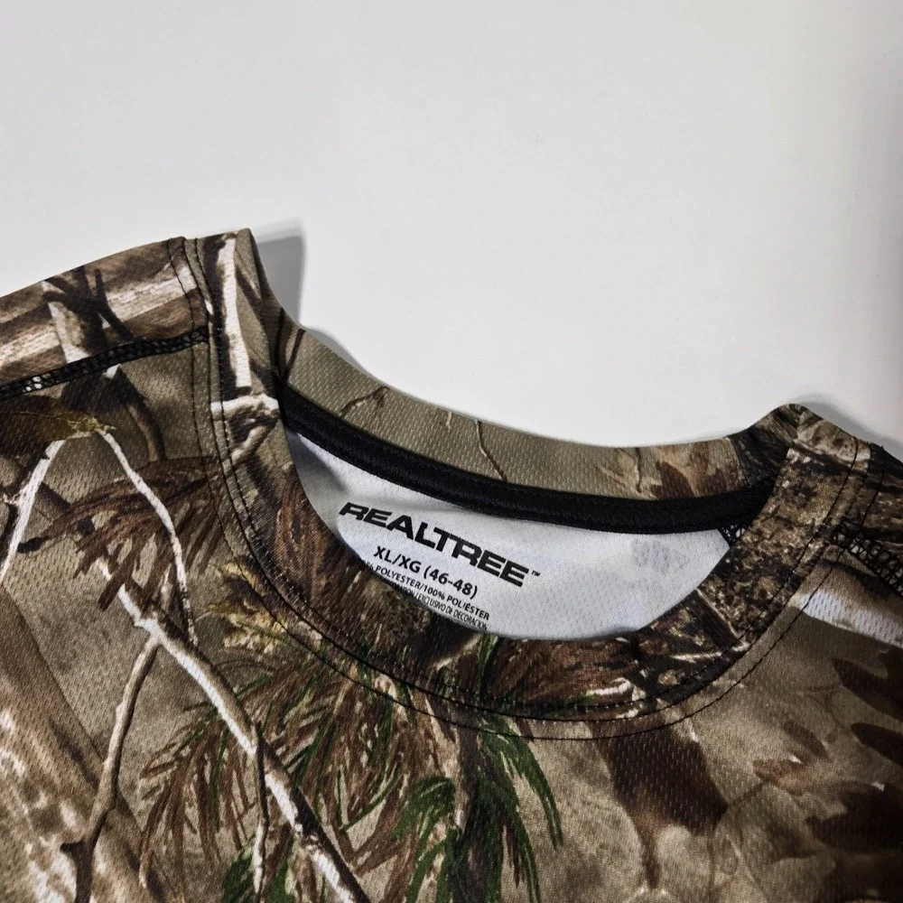 Realtree Shirt Mens XL Extra Large Long Sleeve Woodland Camo Active Hunting